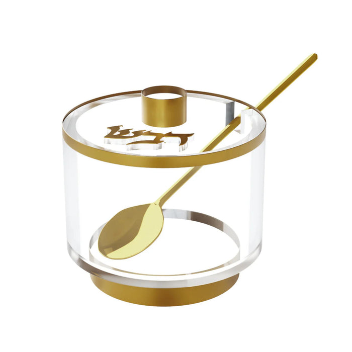 Gold Acrylic Honey Dish with Magnetic Lid by Feldart