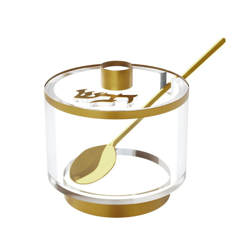 Gold Acrylic Honey Dish with Magnetic Lid by Feldart