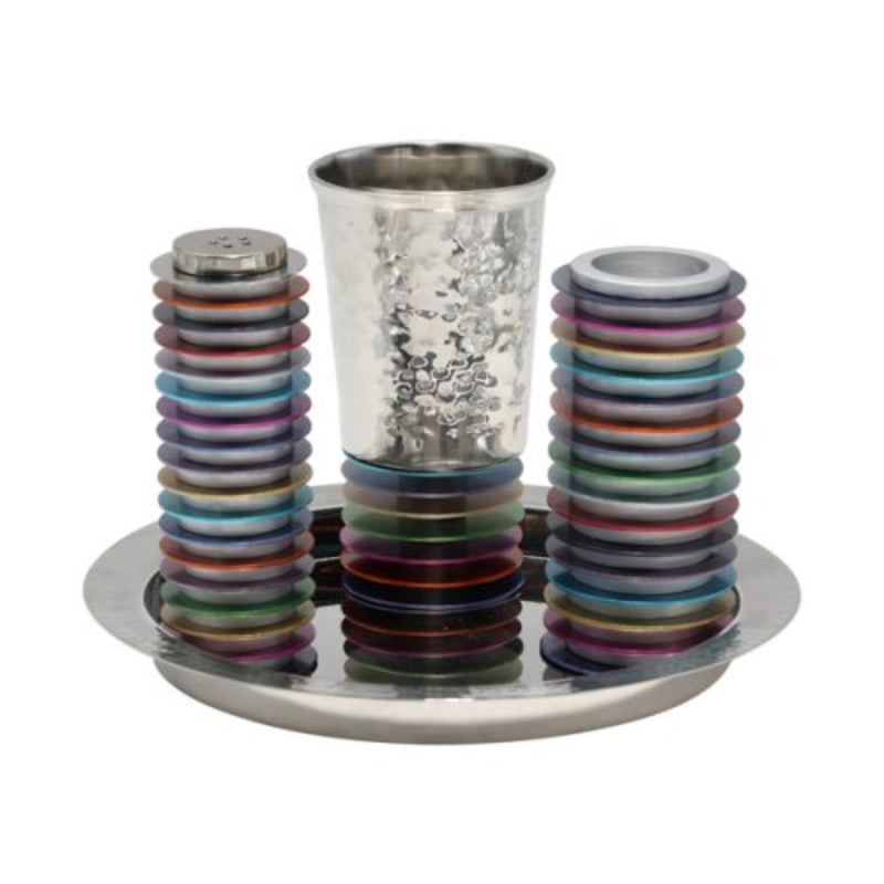 Discs Havdalah Set Matt and Shiny Multi Colour by Yair Emanuel