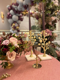 Botanical Shabbat Candlesticks - Gold by Michael Aram