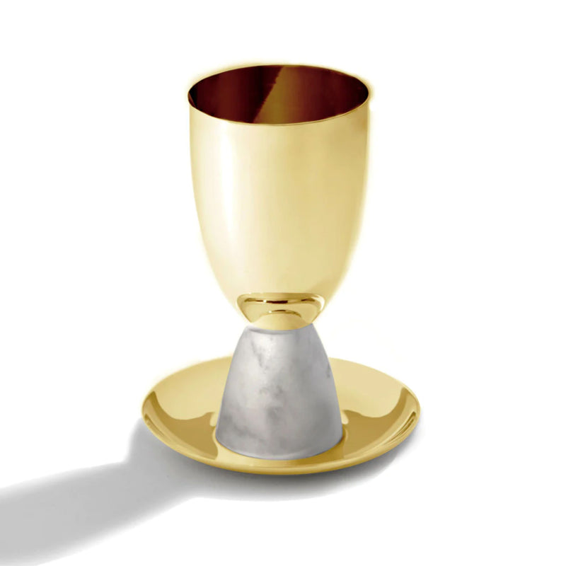 Coluna Kiddush Cup in Marble & Gold by Anna New York