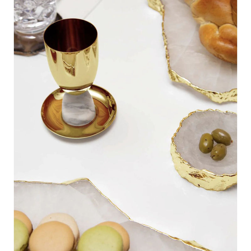 Coluna Kiddush Cup in Marble & Gold by Anna New York