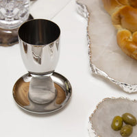 Coluna Kiddush Cup in Marble & Silver by Anna New York