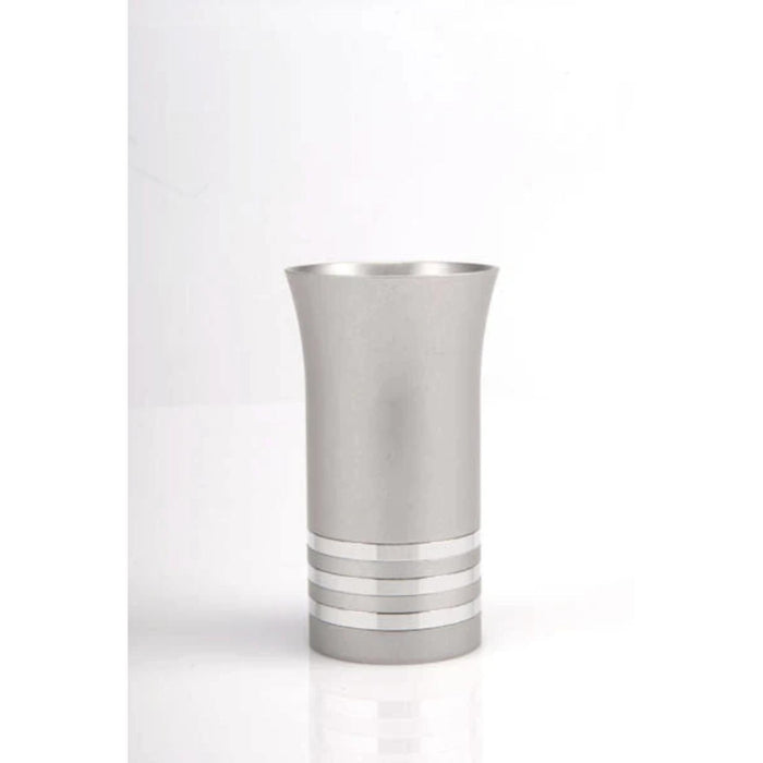 Kiddush Cup in Silver Grey with Silver Coloured Rings by Agayof