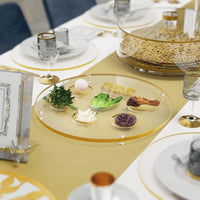 Raised Round Acylic Seder Plate in Gold by Feldart