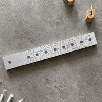 'Numbers' Chanukiah in Silver Aluminium by Kariniti