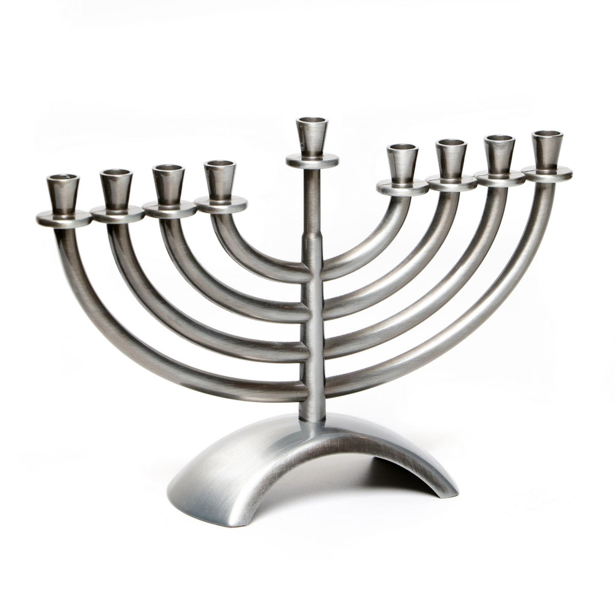 Classic Pewter Chanukiah by Meir Cohen
