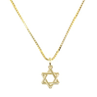 Men's Star of David Pendant on Box Chain in Gold by Penny Levi