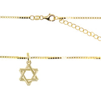 Men's Star of David Pendant on Box Chain in Gold by Penny Levi