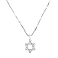Men's Star of David Pendant on Box Chain in Silver by Penny Levi