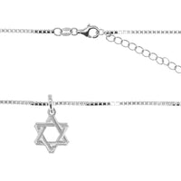 Men's Star of David Pendant on Box Chain in Silver by Penny Levi