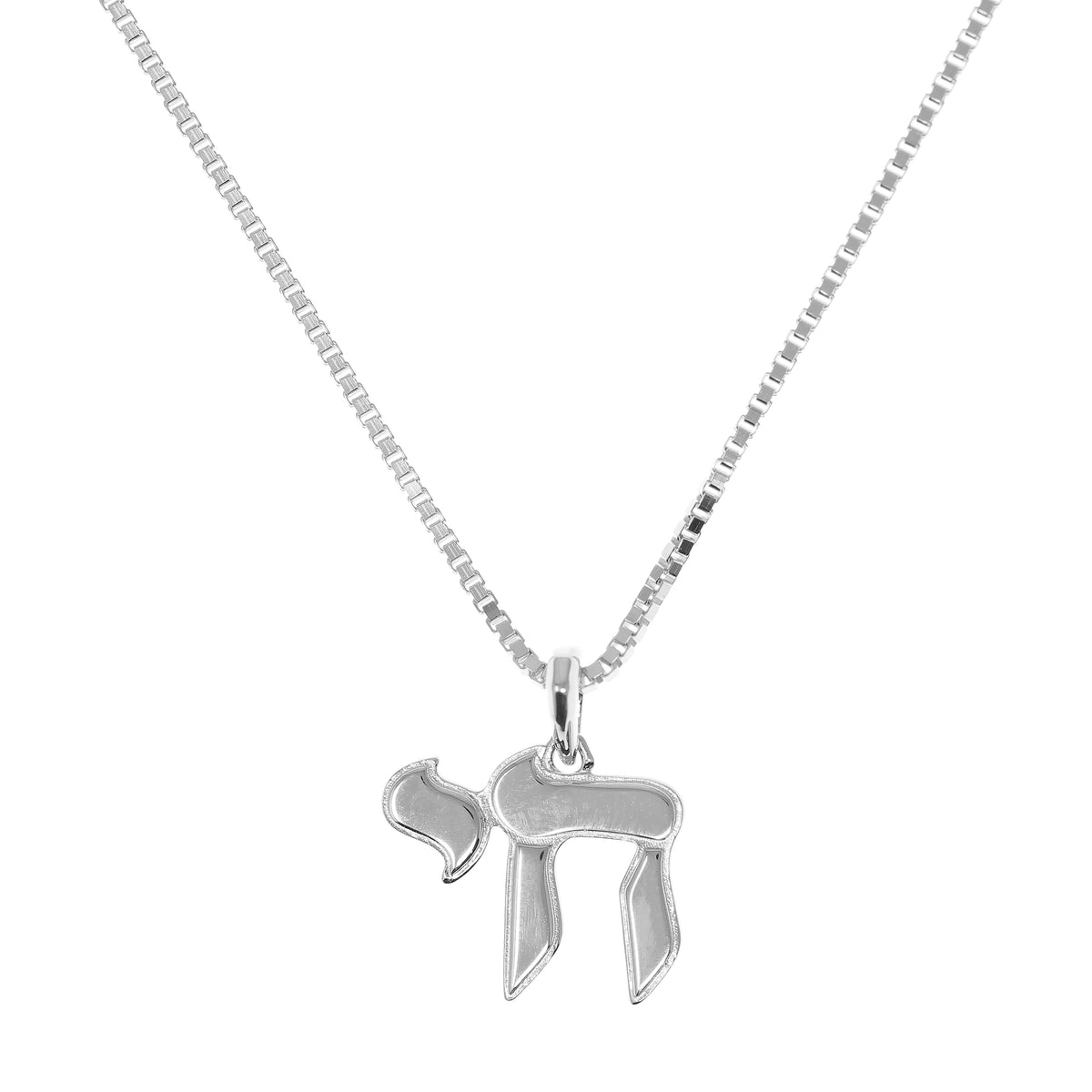 Men's Chai ('Life') Pendant on Box Chain in Silver by Penny Levi