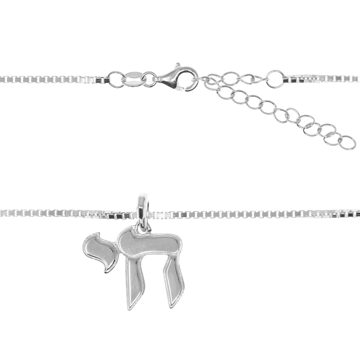 Men's Chai ('Life') Pendant on Box Chain in Silver by Penny Levi