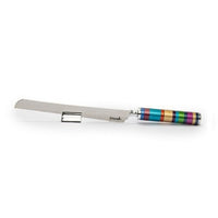 Rainbow Challah Knife with Rings by Yair Emanuel