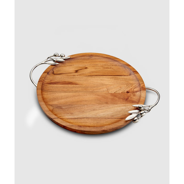 Olive Branch Acacia Wood Challah Tray