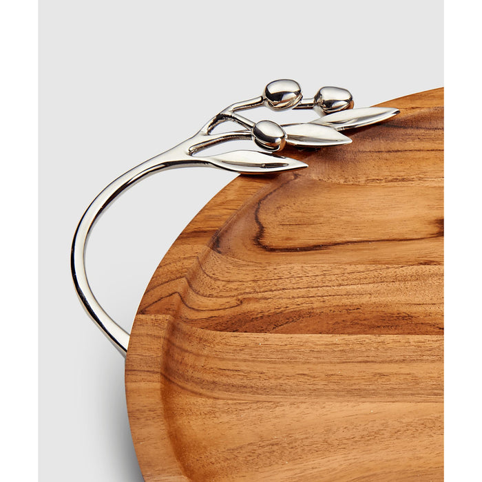 Olive Branch Acacia Wood Challah Tray