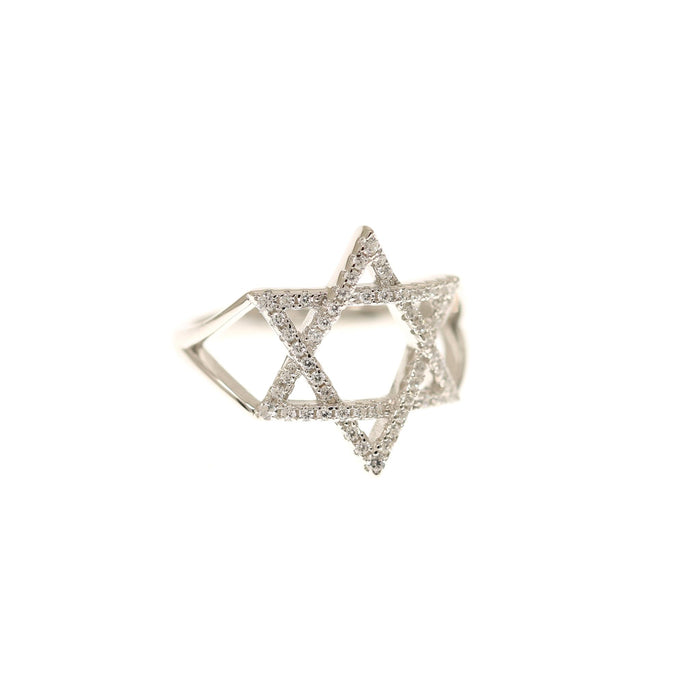 Star Of David Ring with Cubic Zirconia in Silver by Penny Levi