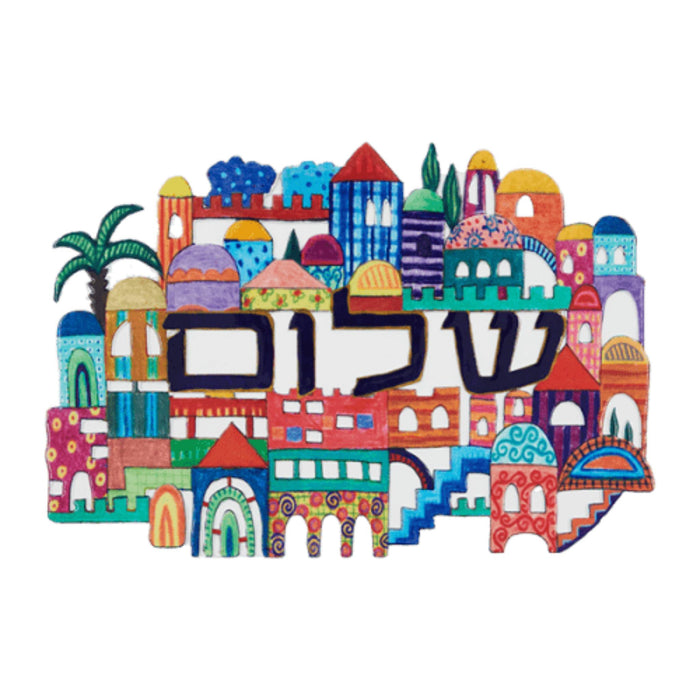 Jerusalem Shalom Wall Hanging by Yair Emanuel