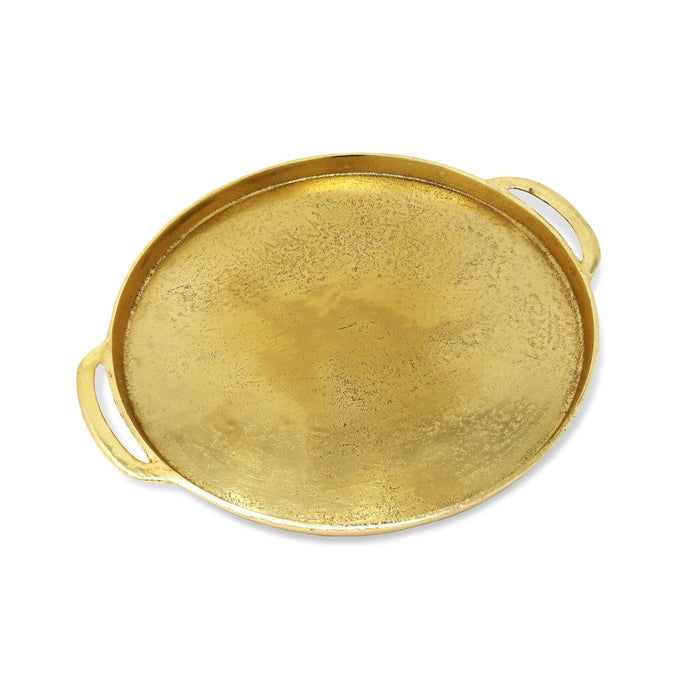 Gold Circular Challah Tray