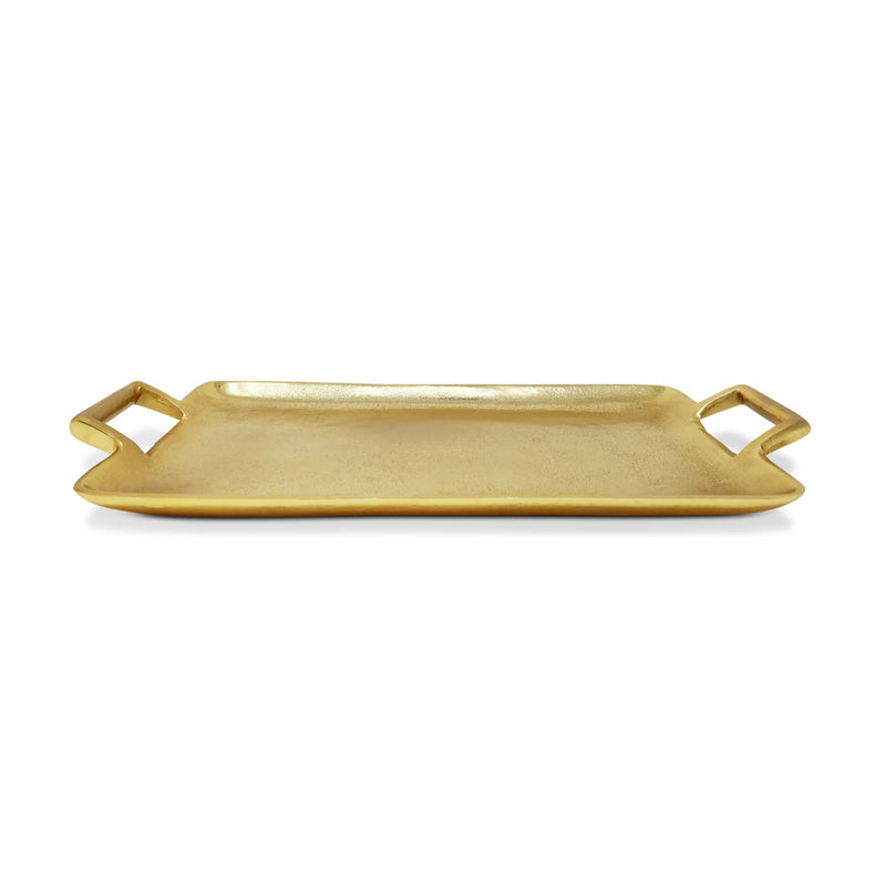 Gold Rectangle Challah Tray with Handles