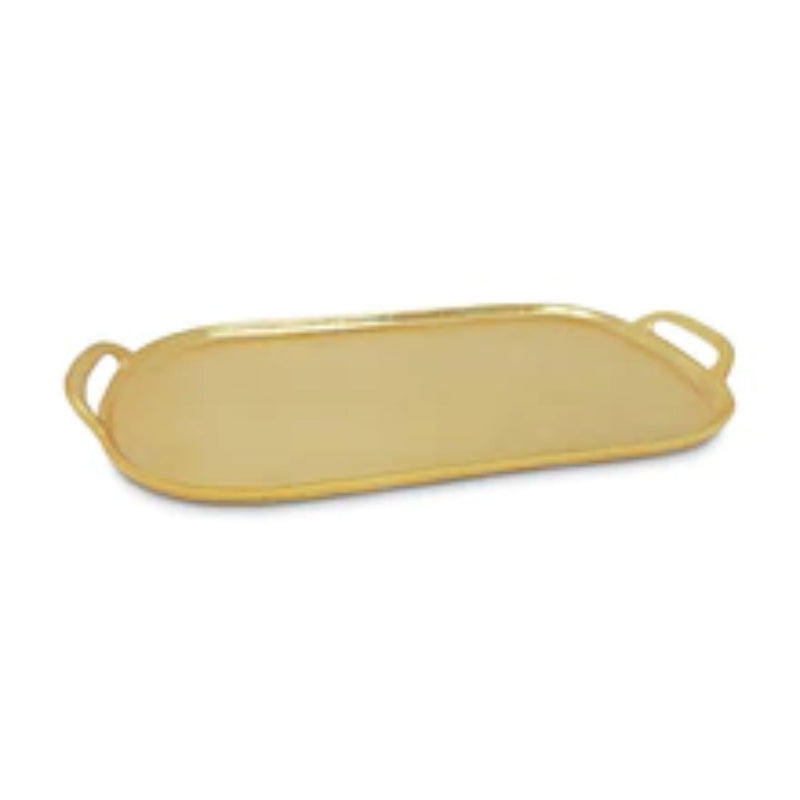 Gold Large Oval Challah Tray with Handles