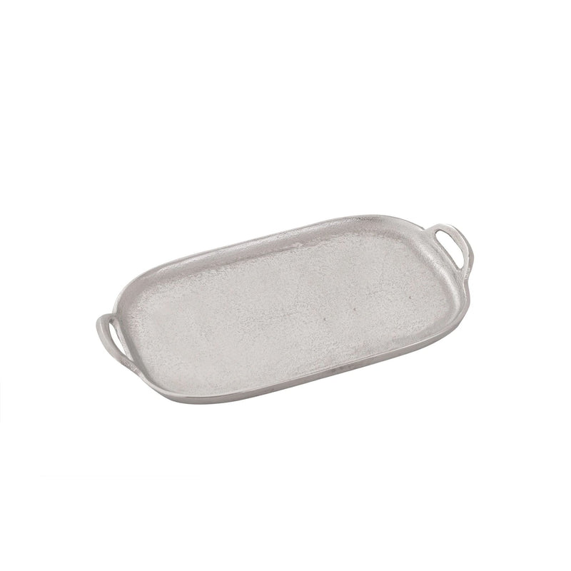 Oval Challah Tray in Silver with Handles