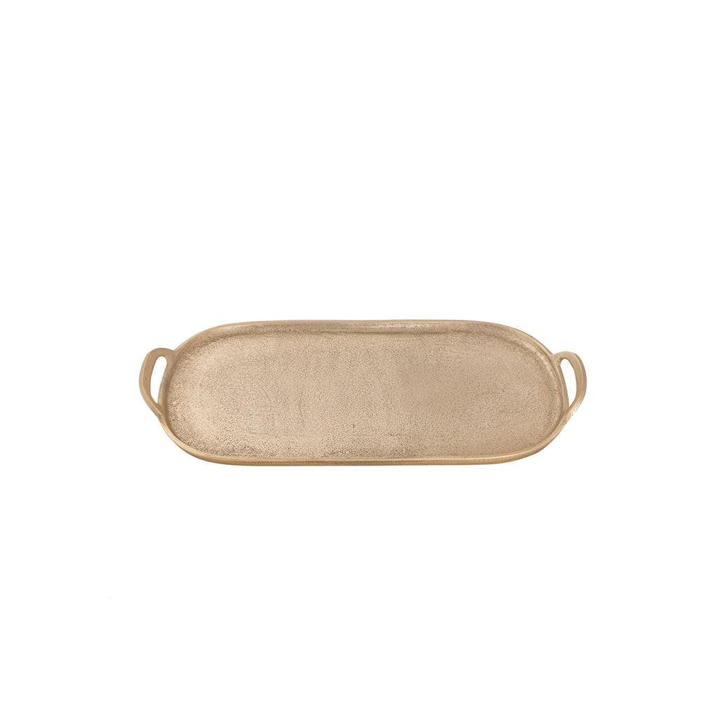 Gold Large Oval Challah Tray with Handles