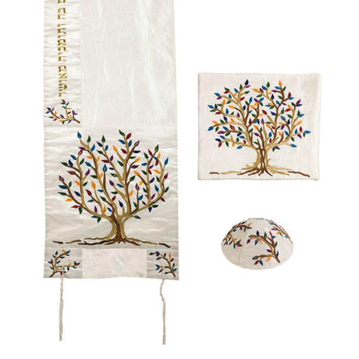 Magen David Small Tallit with Matching Bag/Kippah in Multi Coloured Stripe by Yair Emanuel (Copy)