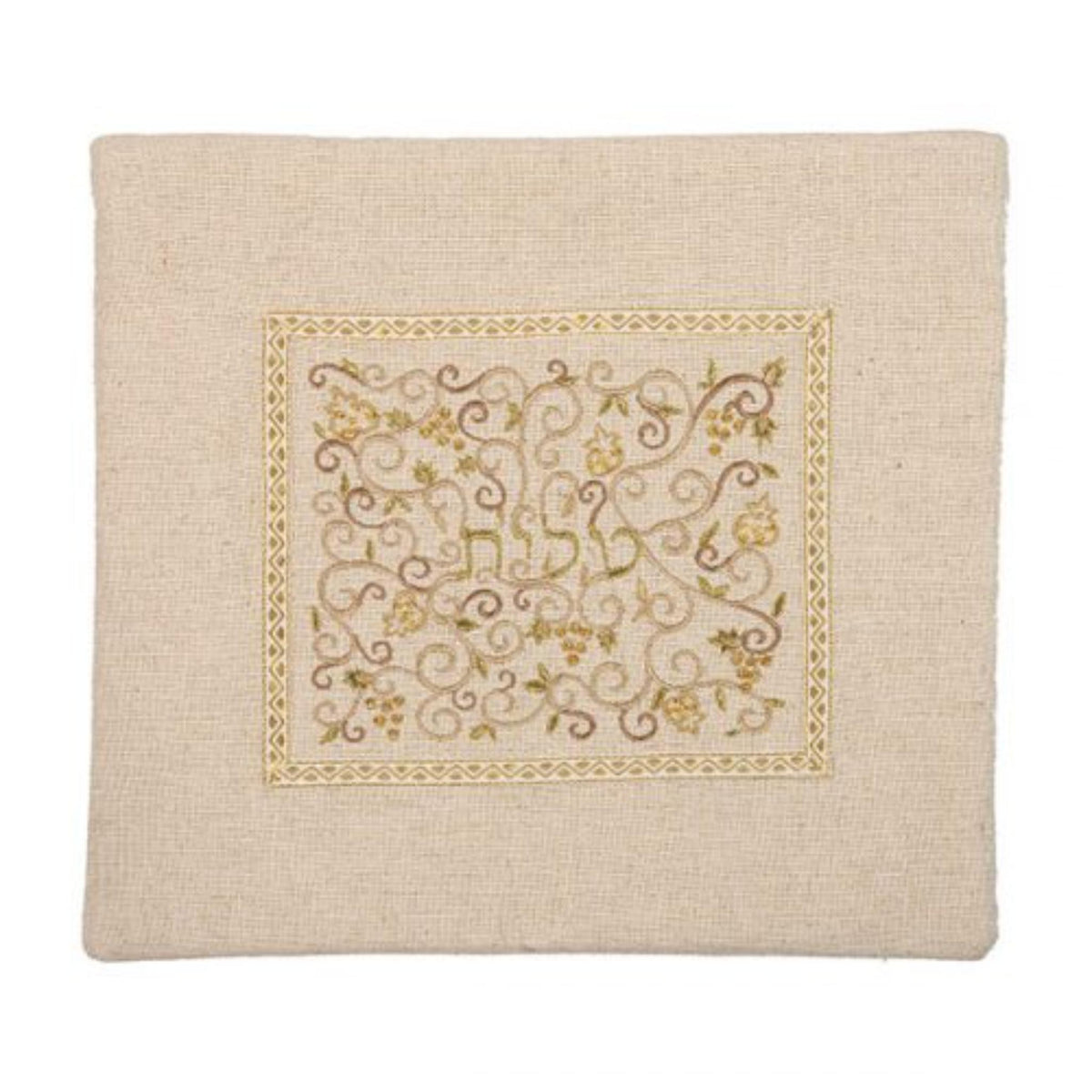 Tallit Bag Pomegranates in Natural Linen by Yair Emanuel