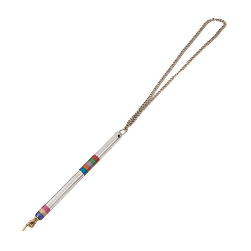 Yad Torah Pointer with 6 Multi Coloured Rings in Anodized Aluminium by Yair Emanuel