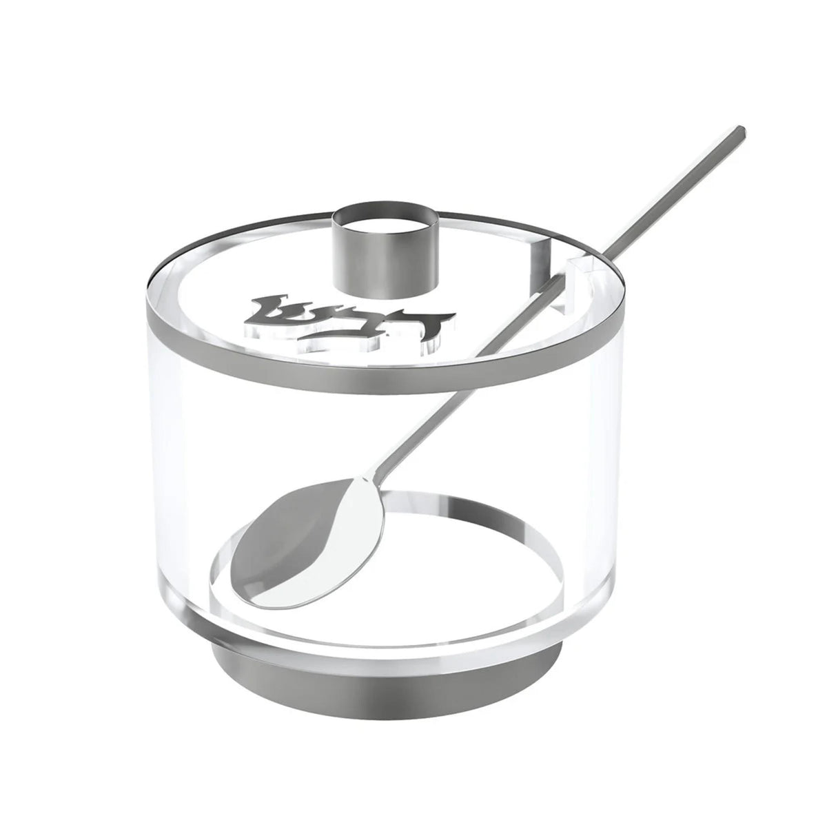 Silver Acrylic Honey Dish with Magnetic Lid by Feldart