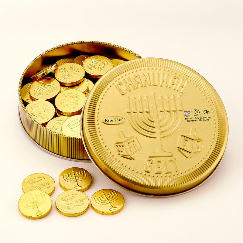 Milk Chocolate Chanukah Coins in Collectible Gift Tin