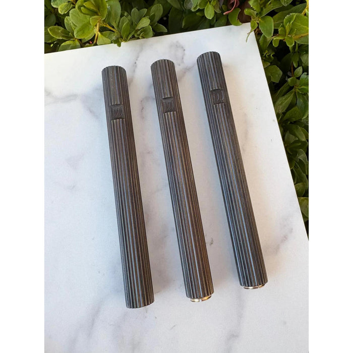 Fluted Mezuzah in Dark Bronze