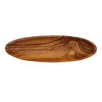 Versatile Oval-Shaped Dish Tray Handcrafted from Olive Wood