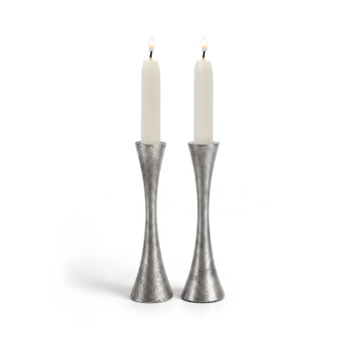 Classic Antique Silver Shabbat Candlesticks  by Yair Emanuel