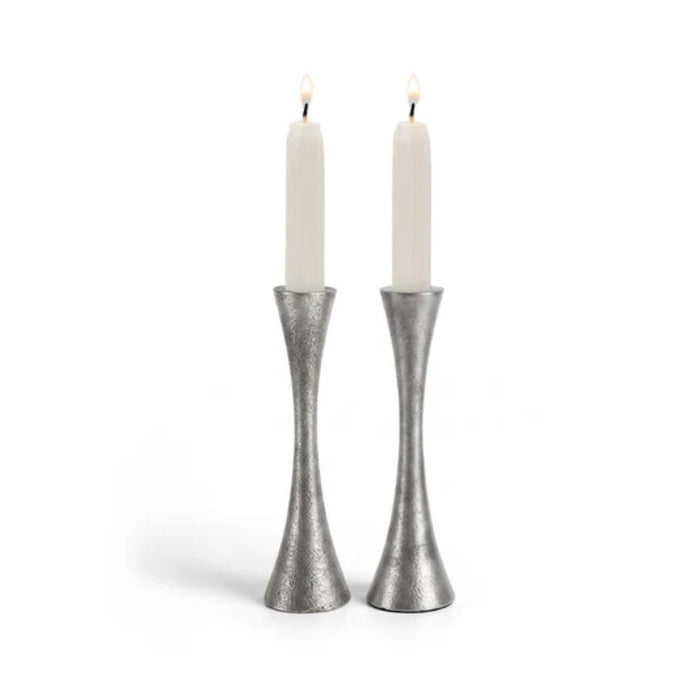 Classic Antique Silver Shabbat Candlesticks  by Yair Emanuel