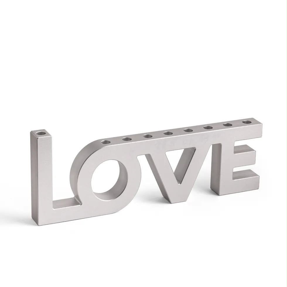 LOVE Chanukiah in Silver by the Israel Museum