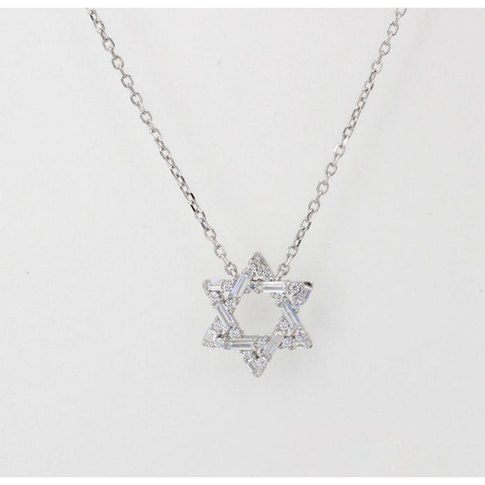 Star of David Pendant Necklace Diamond Encrusted in Silver by Penny Levi