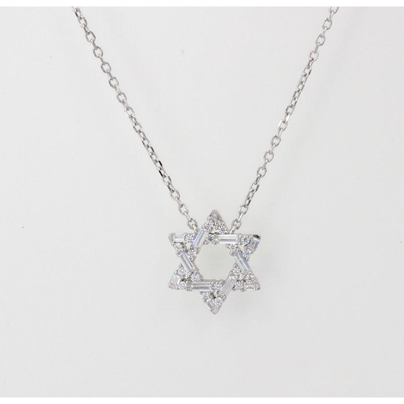 Star of David Pendant Necklace Diamond Encrusted in Silver by Penny Levi