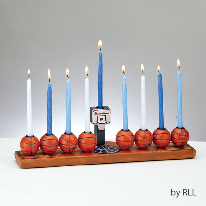 Hand-Painted Resin Basketball Chanukiah