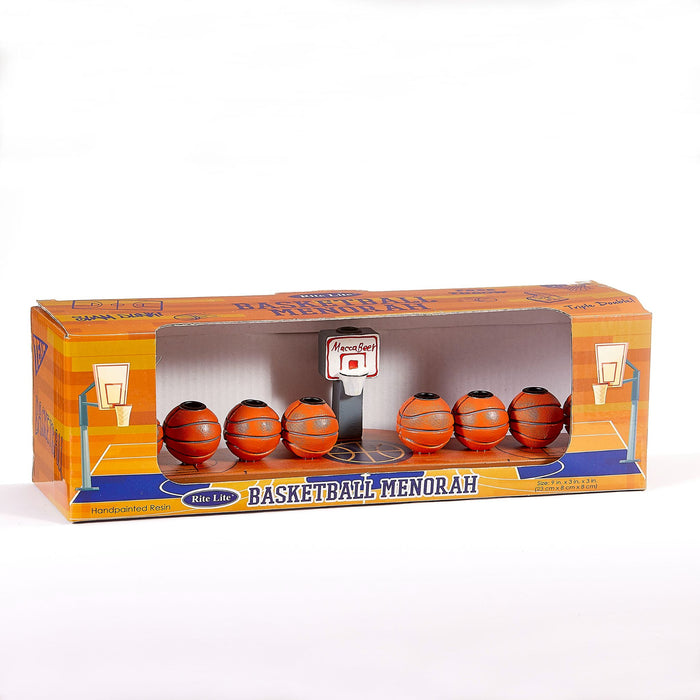 Hand-Painted Resin Basketball Chanukiah