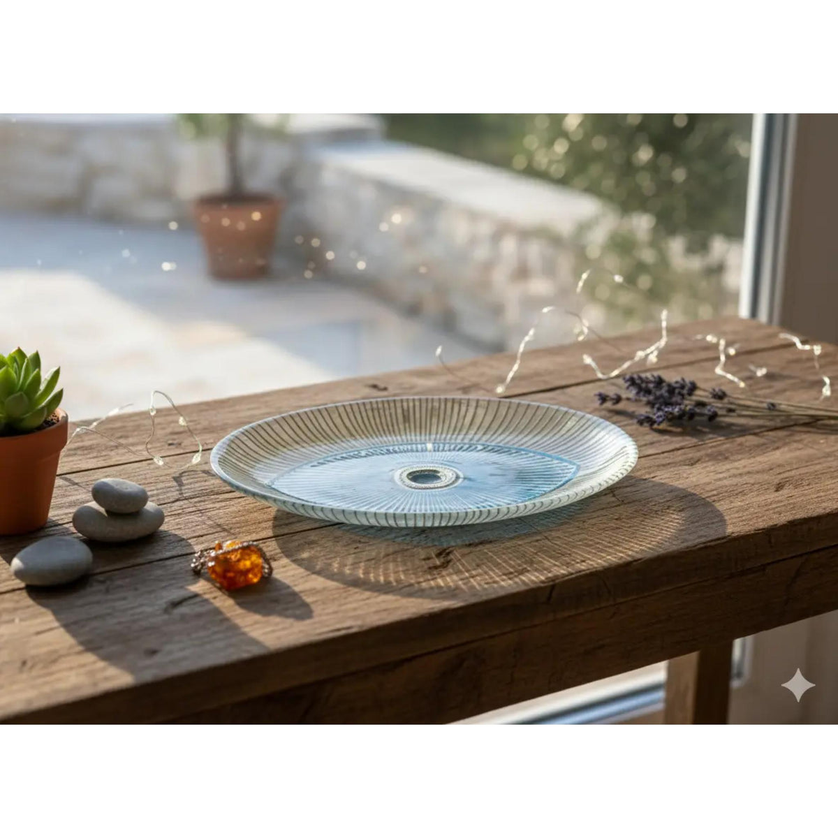 Evil Eye Dish in Turquoise and Gold by Aulicia