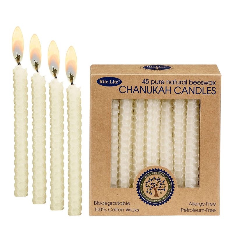 Eco-friendly, Honeycomb Beeswax Natural Chanukah Candles, Set of 45