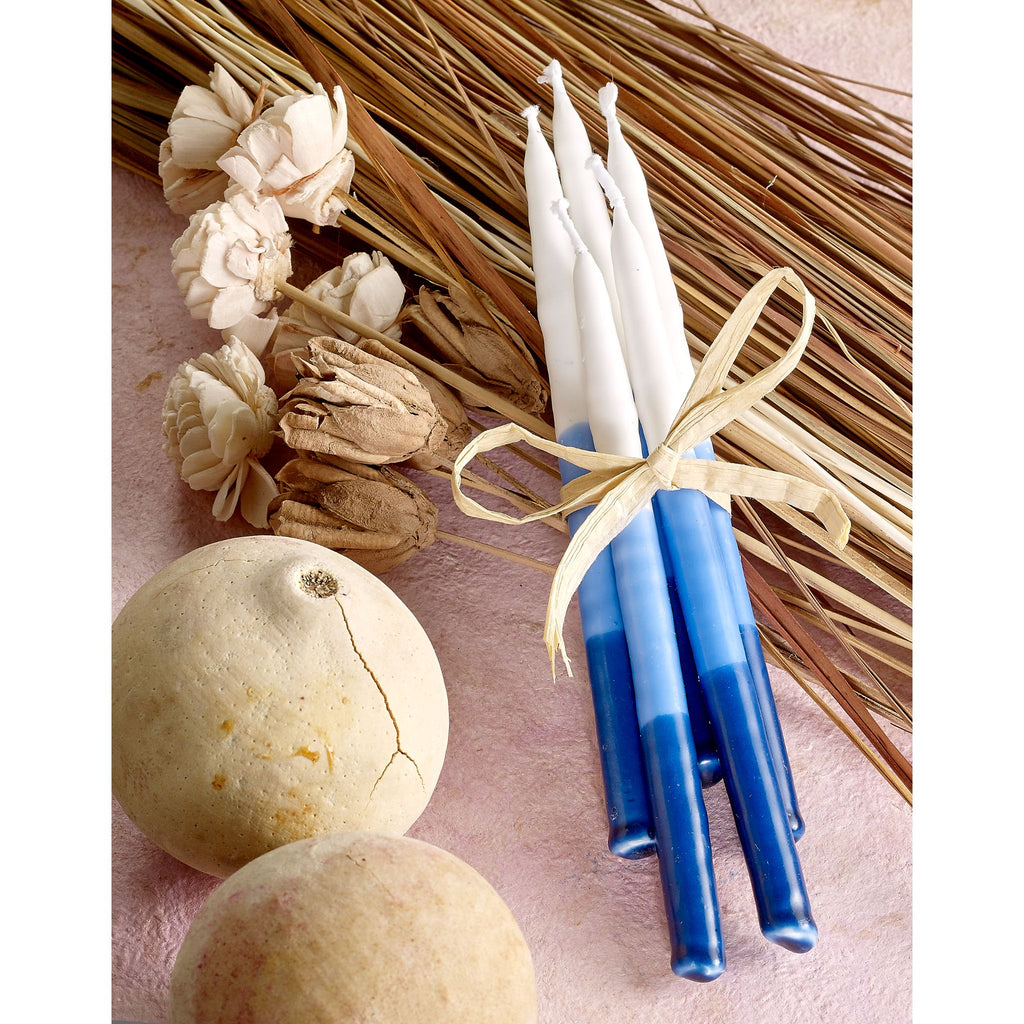 Premium Pure Veg Wax Chanukah Candles Tricolour Blue & White