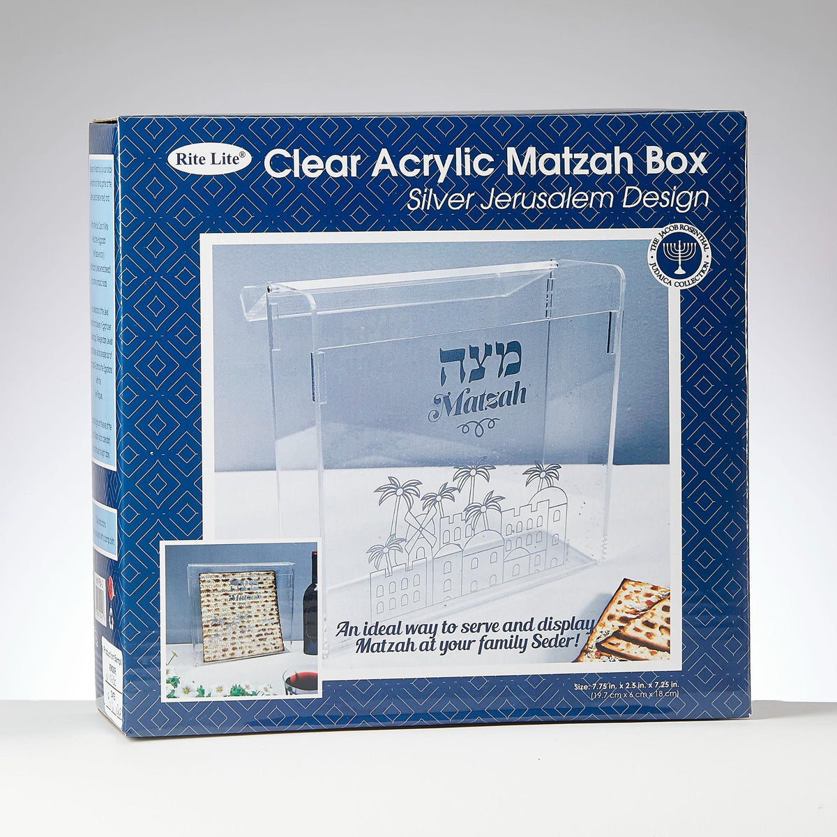 Acrylic Flip Top Matzah Box