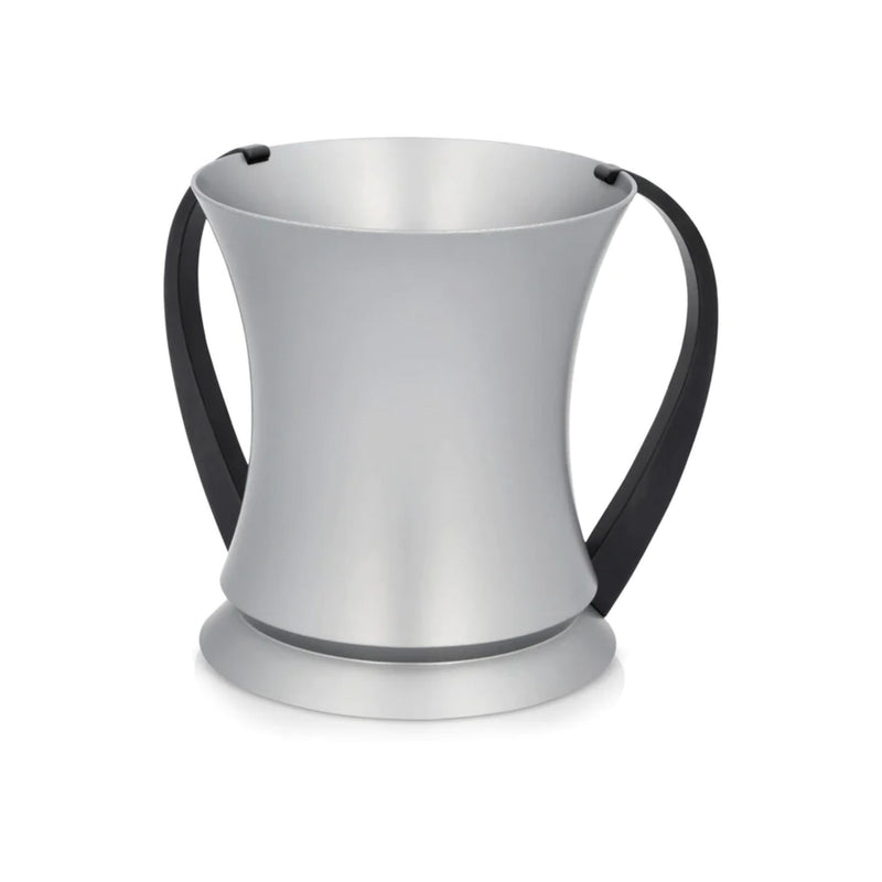 Circle Top Netilat Yadayim / Washing Cup in Black/Silver by Akilov
