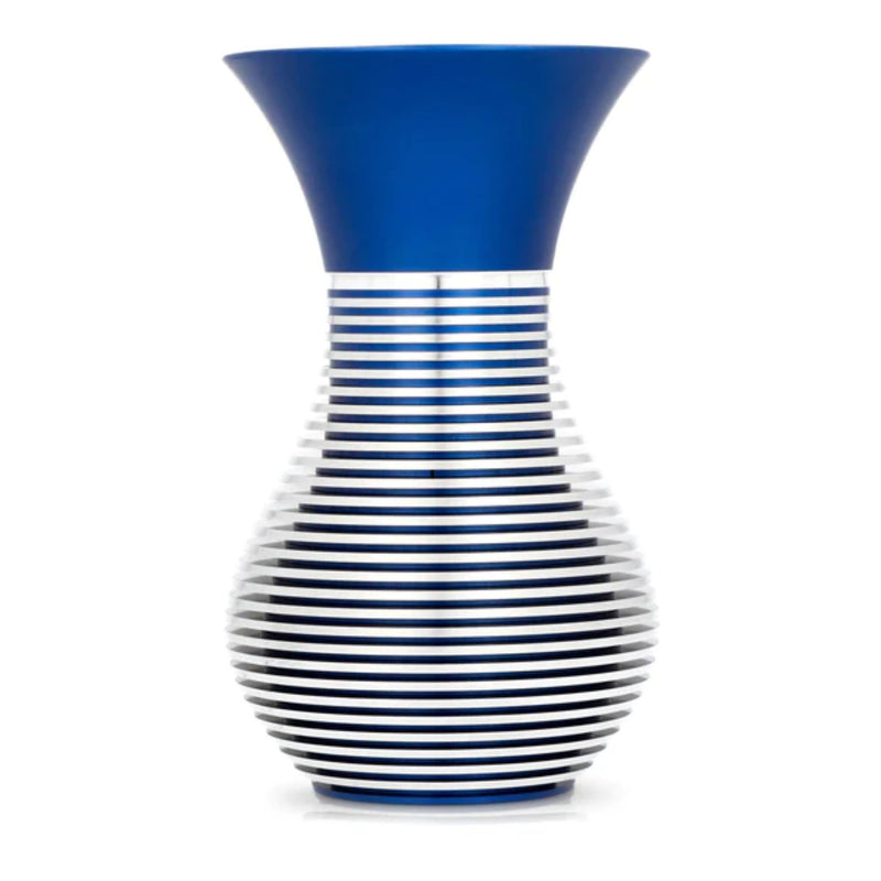 Short Striped Vase in Blue by Akilov
