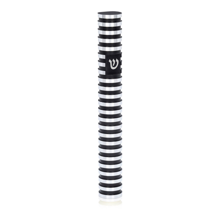 Circle Striped Mezuzah in Black by Akilov