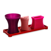 Modern Striped Havdalah Set in Reds by Akilov