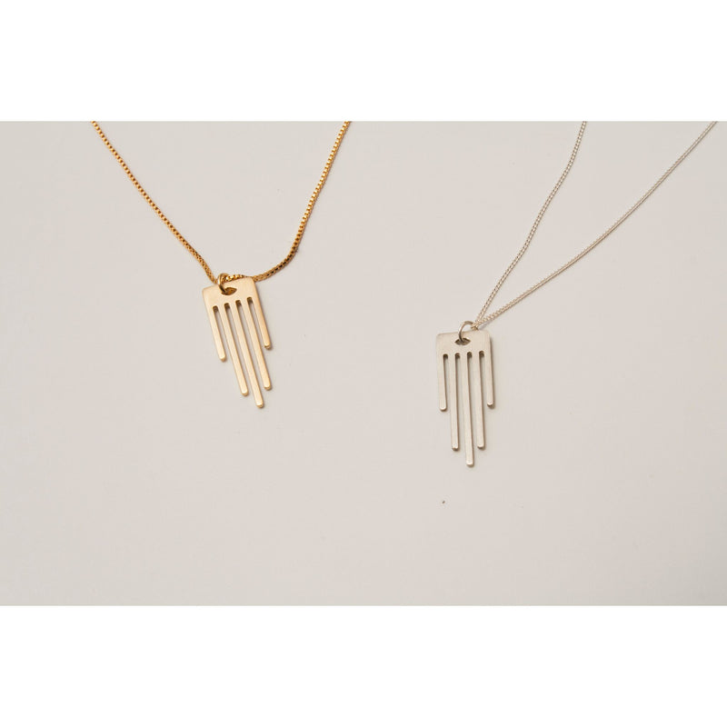 Gold Minimalist Hamsa and Chain Necklace by Kerem